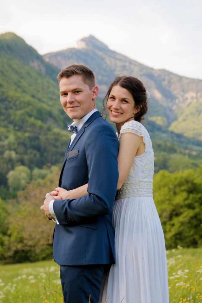 Séance photo mariage en montagne en Isère